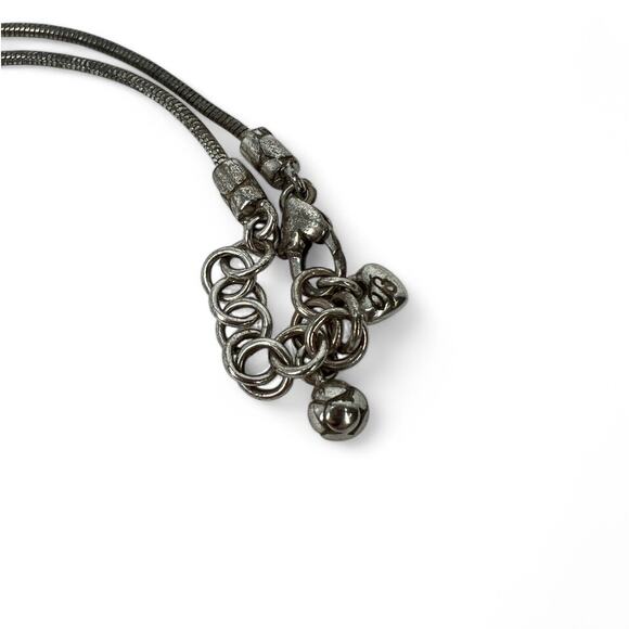 Brighton Pebble Heart Necklace Silver Pendant with 9" inch Chain - Picture 5 of 6